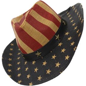 Safigle Independence Day Hat American Flag Hat قبعة رعاة البقر الزخرفية المتعددة الوظيفية للتشكيلات خفيفة الوزن الحماية من أشعة الشمس للرقصات in Kuwait