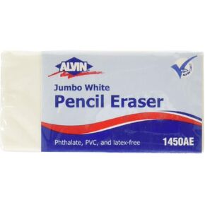 ALVIN White Vinyl Pencil Erasers Pack, Latex-Free, Ideal for Geometry, Drafting, and Engineering, Drawing, Architecture, and Art - Box of 20 in Kuwait
