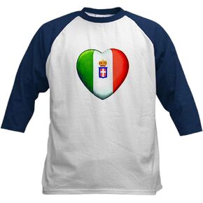 Cafepress My Italian Heart Kids Baseball Jersey Kids Cotton Baseball Jersey ، 3/4 Raglan Sleeve Shirt in Saudi Arabia