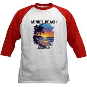 CafePress Mindil Beach Australia (with Black Lettering) Kids Baseball T Shirt Cotton Baseball Jersey, 3/4 Raglan Sleeve in Saudi Arabia