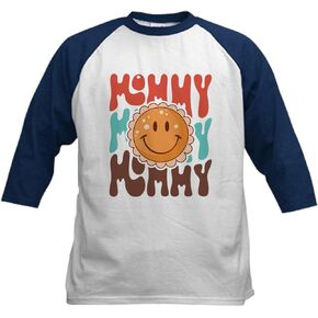 CafePress Groovy Smile Mommy Kids Baseball T Shirt Kids Cotton Baseball Jersey, 3/4 Raglan Sleeve Shirt in Saudi Arabia