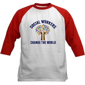 Cafepress العمل الاجتماعي اقتباس الأطفال لعبة البيسبول T Shirt Kids Cotton Baseball Jersey ، 3/4 Raglan Sleeve Shirt in Saudi Arabia