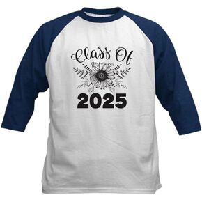 Cafepress Class of 2025 Sunflower Kids Baseball T Shirt Kids Cotton Baseball Jersey ، 3/4 Raglan Sleeve Shirt in Saudi Arabia