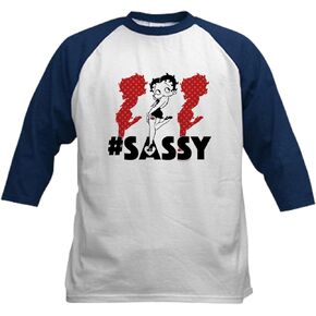 Cafepress Betty Boop Sassy in Heels Kids Baseball T Shirt Kids Cotton Baseball Jersey ، 3/4 Raglan Sleeve Shirt in Saudi Arabia