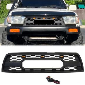 Front Grill Compatible with 2006 2007 2008 2009 4Runner Direct Replacement Front Grille Bumper Grille with Letters and 3 LED Lights,Matte Black in Saudi Arabia