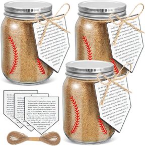 3 Pack Softball Printed Mason Jars 16 oz Sports Themed Glass Jars with Memory Tag Softball Senior Gift Printed Dirt Jar for Team Coach Player Gift Sport Party Favors in Kuwait