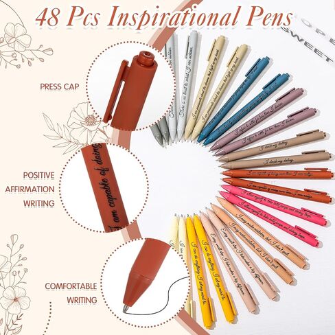 48 Pcs Positive Affirmation Gift Set Gratitude Notebooks with Pens and Small Bags Motivational Encouragement Notepad Daily Affirmation Journal for Women Stress Relief Self Care Gift (Rainbow) in Saudi Arabia