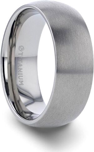 Eris | Titanium Rings for Men | Lightweight Titanium | Comfort Fit | Titanium Brushed Finish Domed Wedding Band -6mm & 8mm in Saudi Arabia