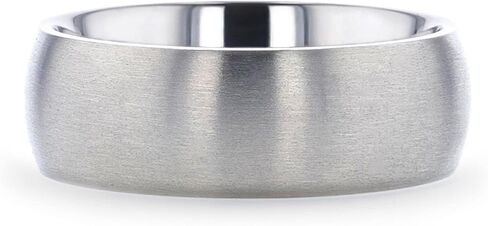 Eris | Titanium Rings for Men | Lightweight Titanium | Comfort Fit | Titanium Brushed Finish Domed Wedding Band -6mm & 8mm in Saudi Arabia