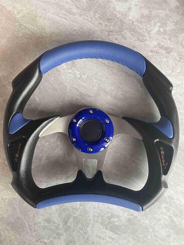 Red + Black Leather 13" Steering Wheel with Horn Button Fit For Polaris Slingshot RZR UTV ATV Boat Ryker Spyder Universal fitment Without Quick Release/Adapter in Saudi Arabia