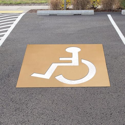 Handicap Stencil for Parking, 31.5x25.2in Reusable Parking Lot Template Handicapped Signs for Parking Lot Garage Pavement Stencils for Painting in Saudi Arabia