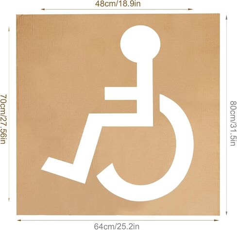 Handicap Stencil for Parking, 31.5x25.2in Reusable Parking Lot Template Handicapped Signs for Parking Lot Garage Pavement Stencils for Painting in Saudi Arabia