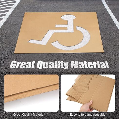 Handicap Stencil for Parking, 31.5x25.2in Reusable Parking Lot Template Handicapped Signs for Parking Lot Garage Pavement Stencils for Painting in Saudi Arabia