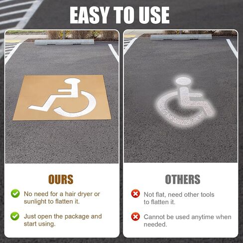 Handicap Stencil for Parking, 31.5x25.2in Reusable Parking Lot Template Handicapped Signs for Parking Lot Garage Pavement Stencils for Painting in Saudi Arabia
