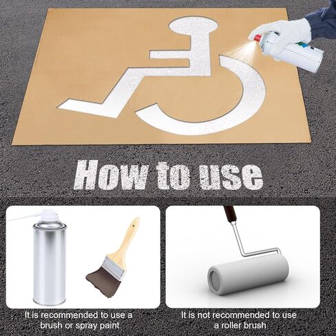 Handicap Stencil for Parking, 31.5x25.2in Reusable Parking Lot Template Handicapped Signs for Parking Lot Garage Pavement Stencils for Painting in Saudi Arabia