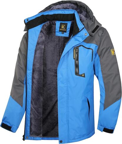 Keevoom Mens Winter Jackets Ski Snow Coats دافئة مقنعين مقنعين معاطف المطر على الجليد على الجليد in Kuwait