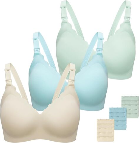 حمالات صدر للرضاعة الطبيعية، 3 قطع من حمالات الصدر الداعمة للحوامل، حمالات صدر مريحة للغاية للنساء in Kuwait