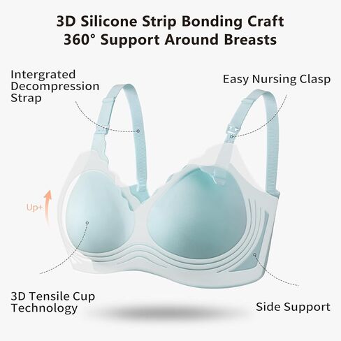 حمالات صدر للرضاعة الطبيعية، 3 قطع من حمالات الصدر الداعمة للحوامل، حمالات صدر مريحة للغاية للنساء in Kuwait