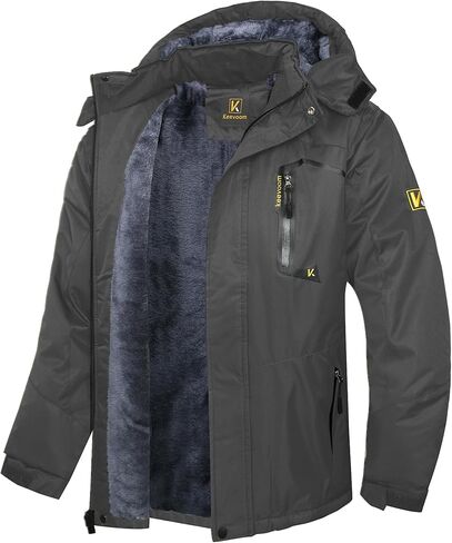 Keevoom Mens Winter Jackets Ski Snow Coats دافئة مقنعين مقنعين معاطف المطر على الجليد على الجليد in Kuwait