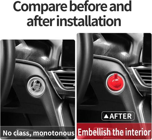 Start Button Cover | Auto Interior Ignition Button Sticker,Car Start Decals Car Start Button Cover Sticker Car Interior Decor for Women in Saudi Arabia