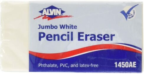 ALVIN White Vinyl Pencil Erasers Pack, Latex-Free, Ideal for Geometry, Drafting, and Engineering, Drawing, Architecture, and Art - Box of 20 in Kuwait
