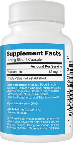 Astaxanthin ، القوة الثلاثية (12mg) x التوافر الحيوي الثلاثي (امتصاص 3x في مجرى الدم) ، نقاء متفوقة ، غير محلي ؛ in Saudi Arabia