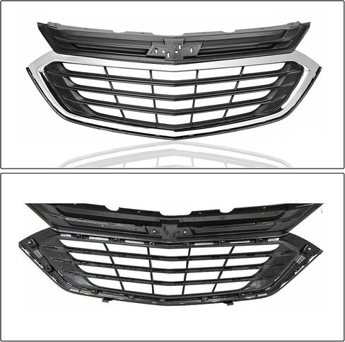 Partsflow Front Pumper Grille Grille Black With Chrome Trim for 2018 2019 2020 2021 Chevrolet Chevy Equinox in Saudi Arabia