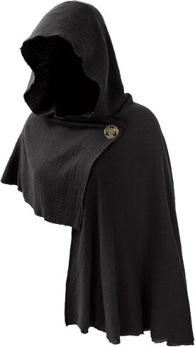 KUOIN Medieval Hooded Shawl Scarf, Post Apocalyptic Cowl Hood Cloak with Face Cover Brooch in Saudi Arabia