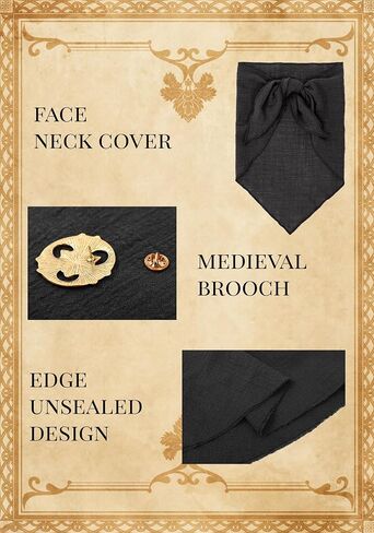 KUOIN Medieval Hooded Shawl Scarf, Post Apocalyptic Cowl Hood Cloak with Face Cover Brooch in Saudi Arabia