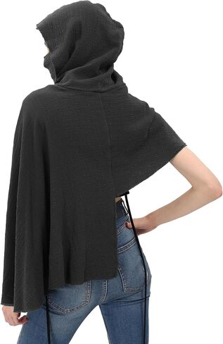 KUOIN Medieval Hooded Shawl Scarf, Post Apocalyptic Cowl Hood Cloak with Face Cover Brooch in Saudi Arabia