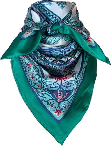 Wyoming Traders Cowboy Wild Rag Charmeuse 100% Silk Scarf Bandana 34" in Saudi Arabia