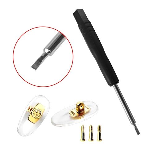 Replacement Screws for Nose Pads Compatible to Gucci Sunglasses Eyeglasses Nose Pads with Screwdriver Free Nose Pad (Gold) in Saudi Arabia