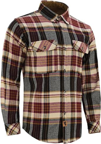 Men's Long Sleeve Plaid Button Down Casual Flannel Shirt, for Men Soft 100% Cotton, Corduroy Cuffs in Saudi Arabia