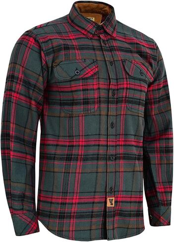 Men's Long Sleeve Plaid Button Down Casual Flannel Shirt, for Men Soft 100% Cotton, Corduroy Cuffs in Saudi Arabia