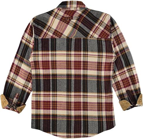Men's Long Sleeve Plaid Button Down Casual Flannel Shirt, for Men Soft 100% Cotton, Corduroy Cuffs in Saudi Arabia