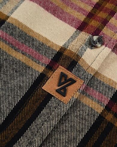 Men's Long Sleeve Plaid Button Down Casual Flannel Shirt, for Men Soft 100% Cotton, Corduroy Cuffs in Saudi Arabia