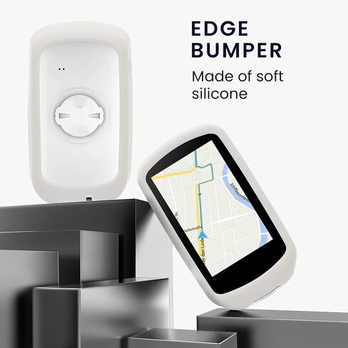 حافظة سيليكون kwmobile متوافقة مع Garmin Edge Explore 2 - حافظة ناعمة لحماية نظام تحديد المواقع العالمي للدراجة - غبار حجري in Kuwait