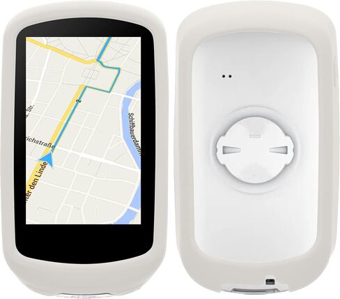 حافظة سيليكون kwmobile متوافقة مع Garmin Edge Explore 2 - حافظة ناعمة لحماية نظام تحديد المواقع العالمي للدراجة - غبار حجري in Kuwait