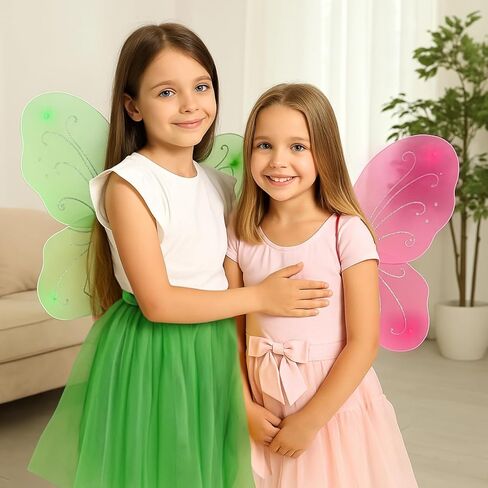 12pcs أجنحة خرافية الفراشات ، الأجنحة الأميرة البارقة مع الأشرطة المرنة وأنماط المتلألئة ، تفضل حفلة عيد الميلاد in Kuwait