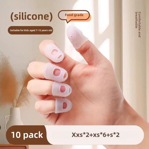 10 PCS Silicone Nail Protection,Stop Nail Biting Treatment,Prevention for Kids，Finger Cots,Finger Protection Sleeves for Kids (7-12 T) in Saudi Arabia