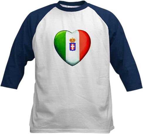 CafePress My Italian Heart Kids Baseball Jersey Kids Cotton Baseball Jersey, 3/4 Raglan Sleeve Shirt in Saudi Arabia