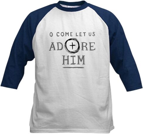 CafePress Adore Him Kids Baseball Jersey Kids Cotton Baseball Jersey, 3/4 Raglan Sleeve Shirt in Saudi Arabia