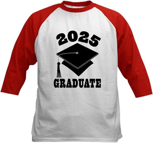 Cafepress Class of 2025 Hat Hat Kids Baseball T Shirt Kids Cotton Baseball Jersey ، 3/4 Raglan Sleeve Shirt in Saudi Arabia