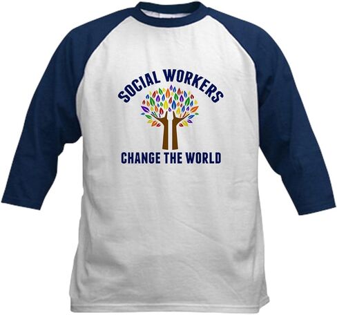 Cafepress العمل الاجتماعي اقتباس الأطفال لعبة البيسبول T Shirt Kids Cotton Baseball Jersey ، 3/4 Raglan Sleeve Shirt in Kuwait