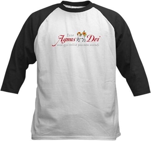 Cafepress Agnus dei Kids Baseball Jersey Kids Cotton Baseball Jersey ، 3/4 Raglan Sleeve Shirt in Saudi Arabia