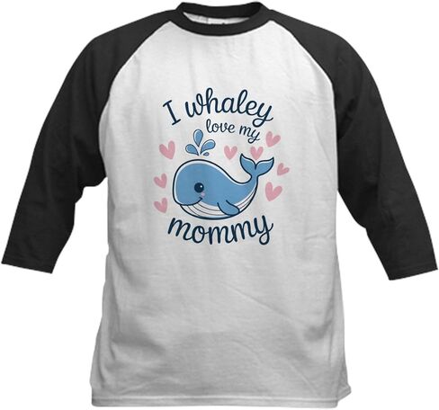 CafePress I Love My Mommy Whaley Kids Baseball T Shirt Kids Cotton Baseball Jersey, 3/4 Raglan Sleeve Shirt in Saudi Arabia