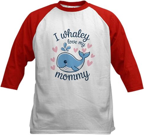 CafePress I Love My Mommy Whaley Kids Baseball T Shirt Kids Cotton Baseball Jersey, 3/4 Raglan Sleeve Shirt in Saudi Arabia
