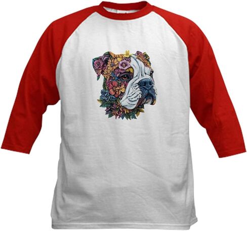 CafePress Bulldog Kids Baseball T Shirt Kids Cotton Baseball Jersey, 3/4 Raglan Sleeve Shirt in Saudi Arabia