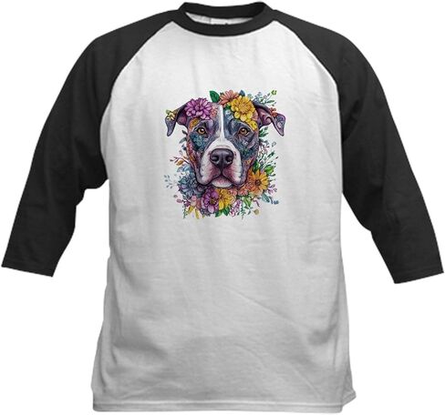 CafePress American Pit Bull Terrier Kids Baseball T Shirt Kids Cotton Baseball Jersey, 3/4 Raglan Sleeve Shirt in Saudi Arabia