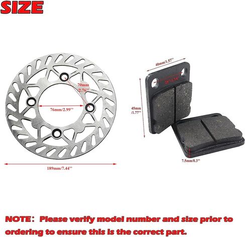PRO BAT 190mm/7.48'' Front Brake Disc Disk Rotor with Brake Pad for 110cc 125cc 150cc PIT PRO Trail Quad Dirt Bike ATV Buggy in Saudi Arabia
